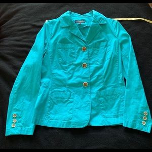 Talbots lightweight stretch aqua jacket 10p